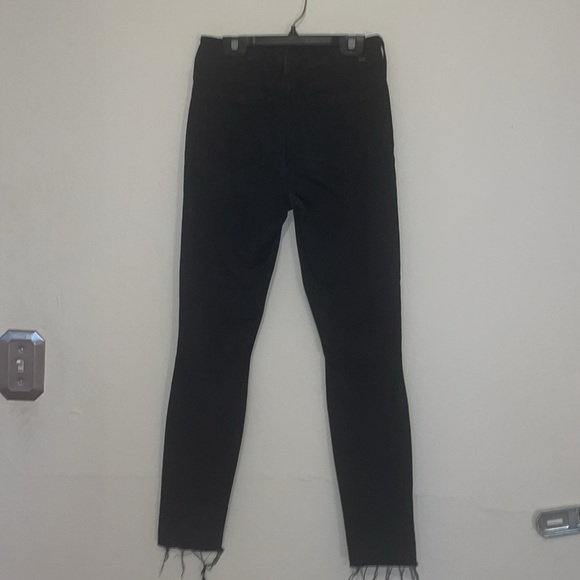 MOTHER JEANS STRETCH DESTROYED EUC THE LOOKER ANKLE FRAY IN GUILTY AS SIN 25 - Picture 7 of 8